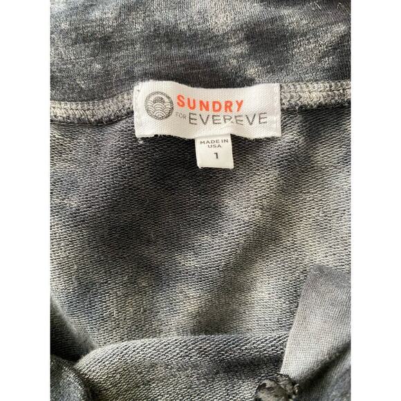 Sundry for Evereve Women's 1 Black Gray Tie Dye Drawstring Waist Skirt - Picture 4 of 7